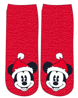 Červené ponožky s vánočním motivem Mickey Mouse