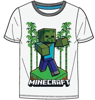 Bílé tričko Minecraft krátký rukáv