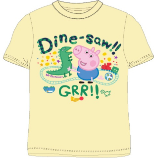 Žluté chlapecké tričko Peppa Pig George Dino-saw - žluté