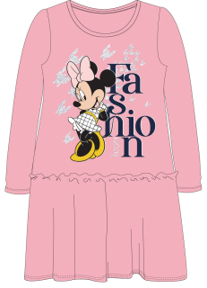 Šaty s dlouhým rukávem Minnie Fashion - růžové - BALENÍ 6 KS