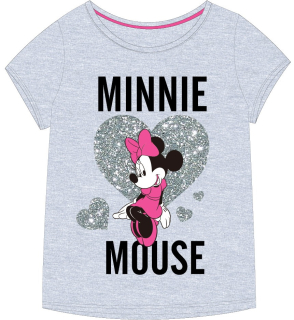 Šedé tričko Minnie Mouse Silver Heart - BALENÍ 4 KS