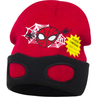 Čepice Spiderman s maskou - červená