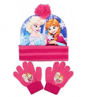 Čepice a rukavice Frozen - růžová