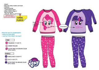 Zimní chlupatkové pyžamo My Little Pony - růžové
