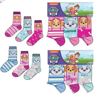 Dívčí ponožky Tlapková Patrola - 3-pack