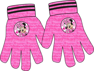 Růžové úpletové rukavice Minnie