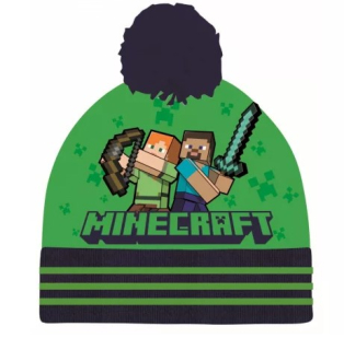 Zimní čepice Minecraft s černým kulichem