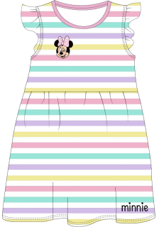 Letní šaty Minnie s barevným proužkem - růžový lem
