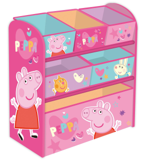 Dřevěný organizér - Peppa Pig, Minnie, Mickey Mouse