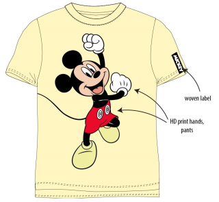 Tričko Mickey Mouse - žluté