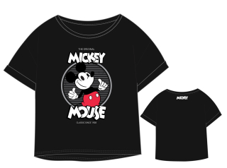 Dívčí crop top Mickey Mouse Junior - černý 
