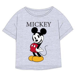 Dívčí crop top Mickey Mouse Junior - šedý